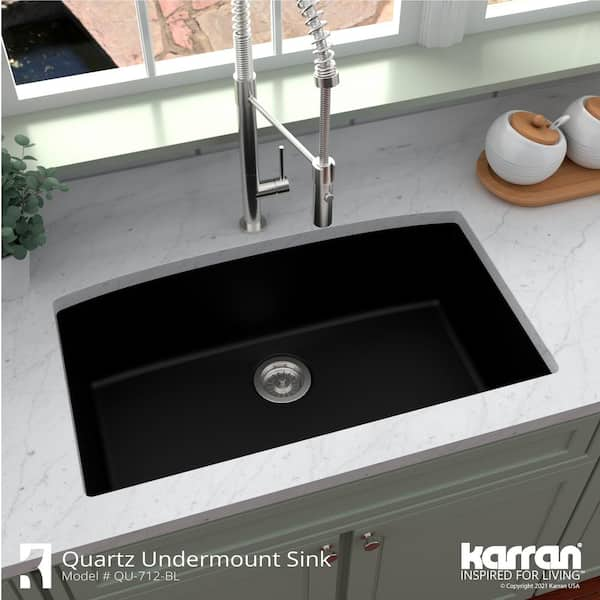 Quartz Sink Kitchen Invisible Large Single Sink Washing Basin