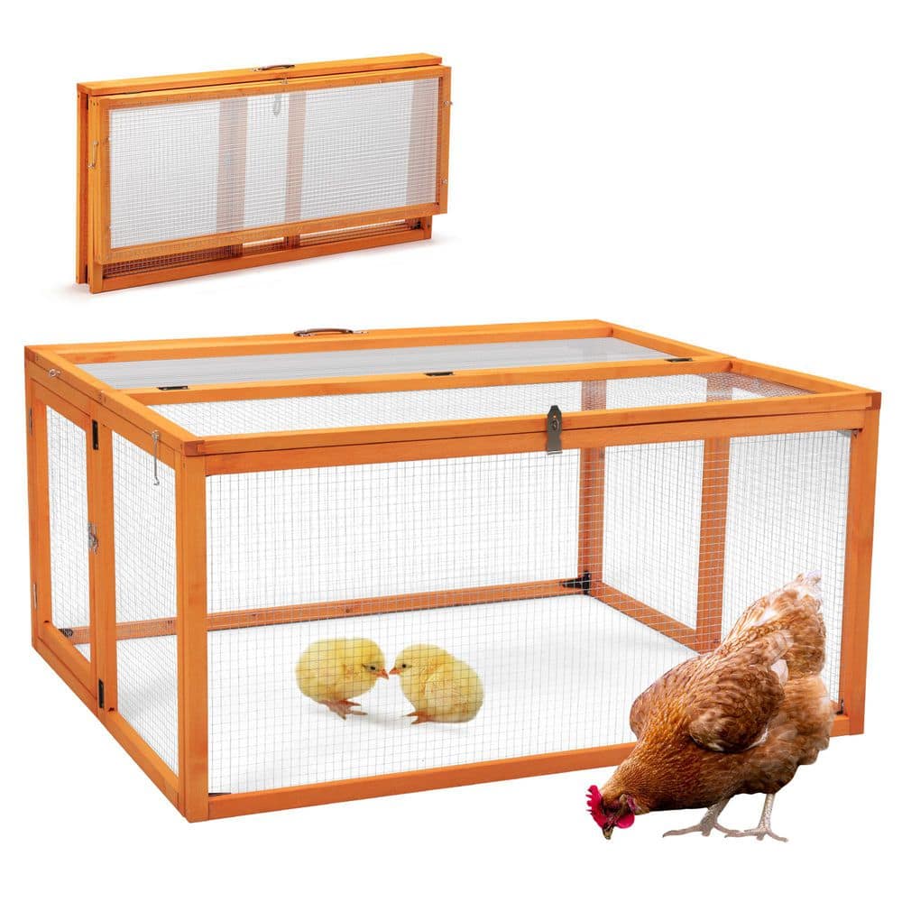 COZIWOW 45 L Chicken Coop Run Rabbit Hutch, Poultry Fencing
