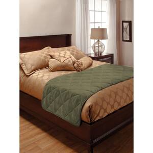 Faux Suede Polyester and Olefin 1 piece King Sage Bed Protector