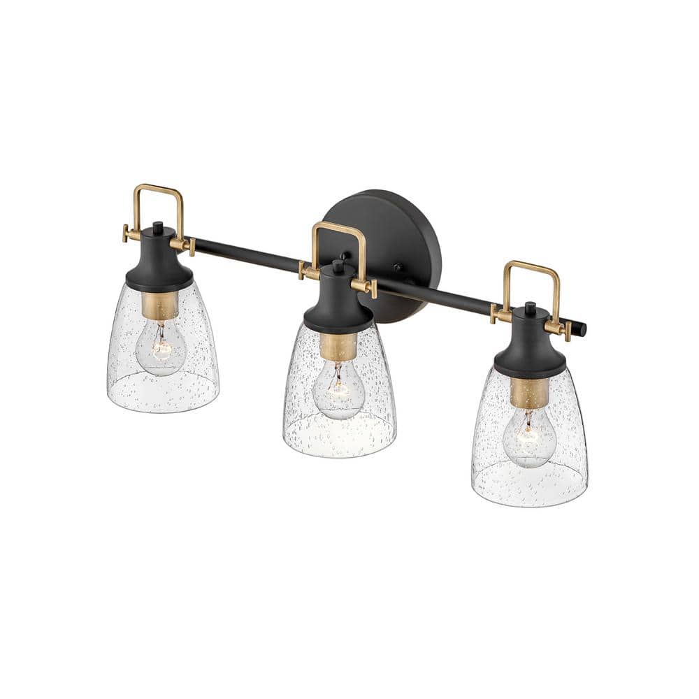 Easton Black and Brass 3-Light Vanity Fixture