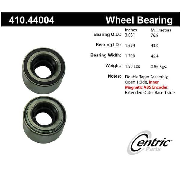 Centric Parts Wheel Bearing and Race Set 2005-2015 Toyota Tacoma 2.7L 4.0L