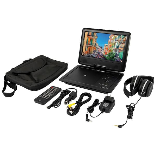 GPX 9-inch LCD Screen Portable DVD Player with Headphones, Swivel