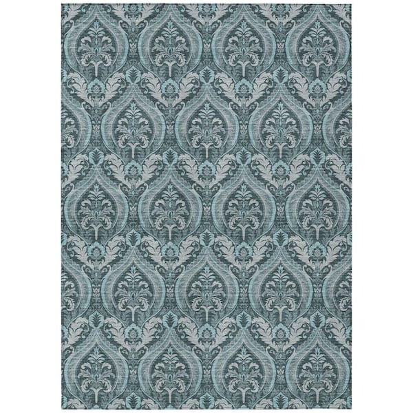 Addison Rugs Chantille ACN572 Teal 8 ft. x 10 ft. Machine Washable Indoor/Outdoor Geometric Area Rug