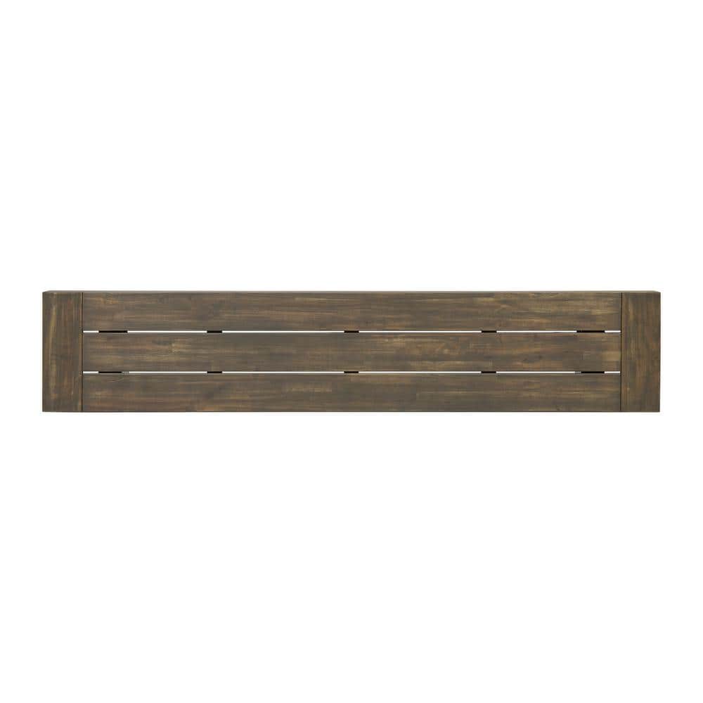 Black and Brown Acacia Wood Outdoor Bench