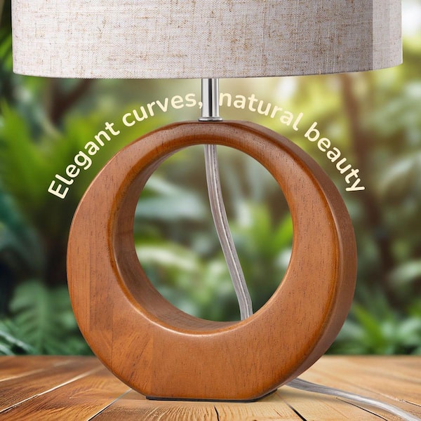 EDISHINE Breeze Stand 13.5 in. Dark Rosewood Table Lamp HDL-TL2S