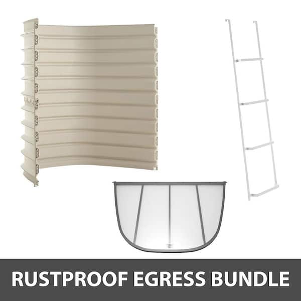 Rockwell Denali 70 in. x 39 in. x 73 in. Composite Window Well with Polycarbonate Cover and Ladder