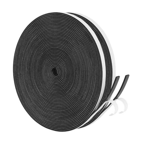 0.25 in. x 792 in. Black Foam Gasket Seal Tape Weatherstrip for Window Sliding Door Speaker 2-Pack Total 65 ft.