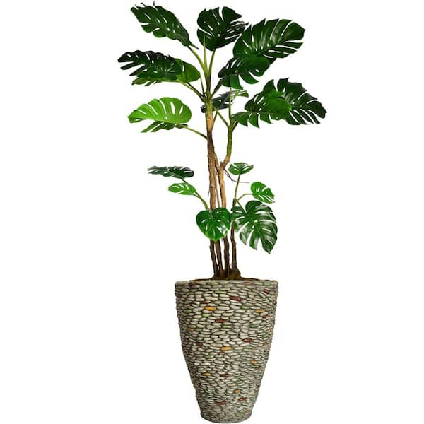 VINTAGE HOME 85.5 In. Tall Monstera Artificial Faux Home Decor With ...