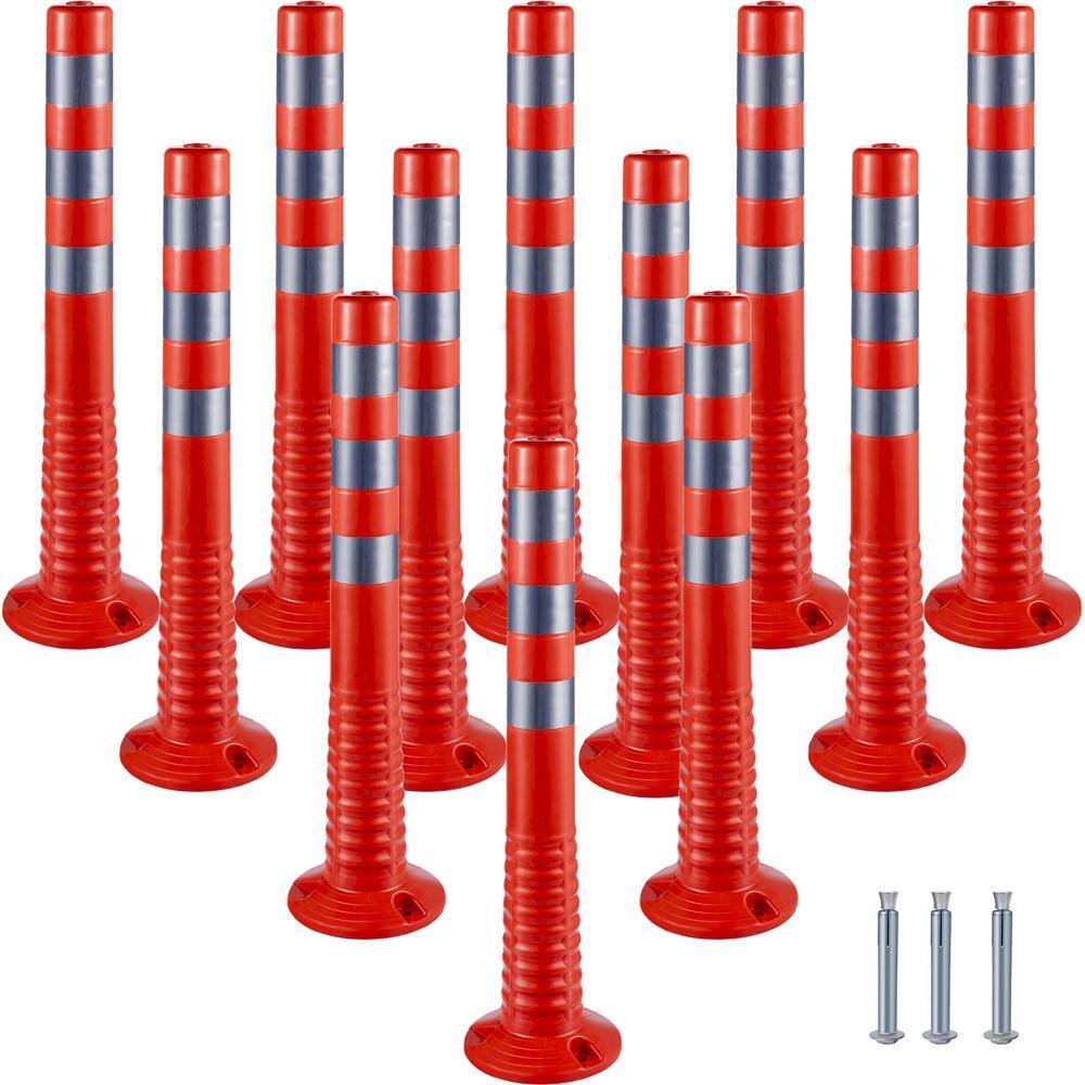 VEVOR Traffic Cones 30 in. H Orange Delineator Post Kit with Base and