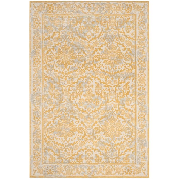 SAFAVIEH Evoke Ivory/Gold 4 ft. x 6 ft. Floral Border Antique Area Rug