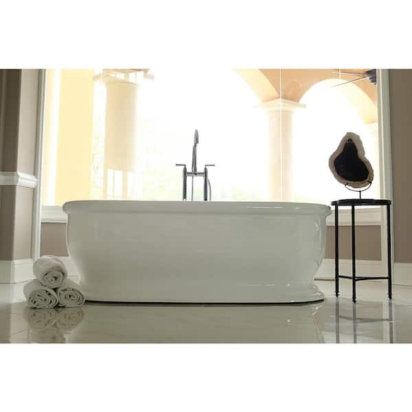 Pinnacle Bliss 5.7 ft. Acrylic Flatbottom Non-Whirlpool Bathtub in White