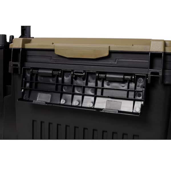 Damodpoy 9 in. W Army Green Plastic Portable Dual-layer Fishing