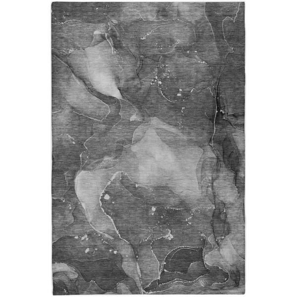 Dream Shag Premium Machine Washable Abstract ADS522 Gray 10 ft. x 14 ft. Area Rug