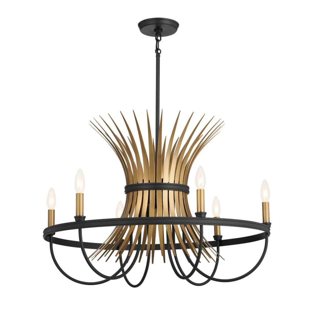 Kichler Baile 9-Light Black Farmhouse Chandelier