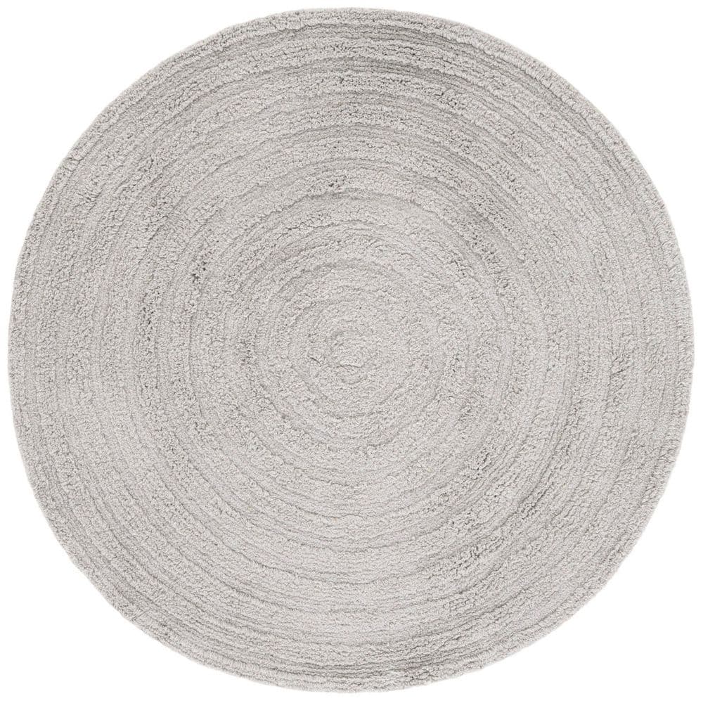 Simple Grey Rug SAFAVIEH Easy Care Gray 4 ft. x 4 ft. Machine Washable High-Low Dendric ...