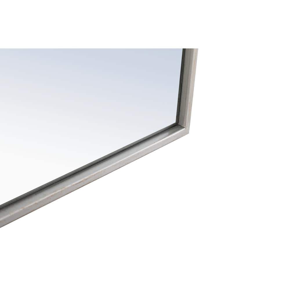 Elegant Silver Metal Frame Rectangular Mirror 18x60