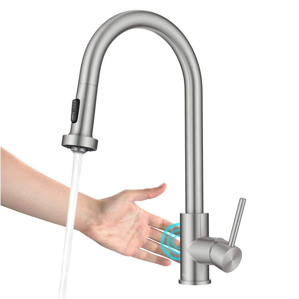 KRAUS Bolden Touchless Sensor 2-Function Single Handle Pull Down Sprayer Kitchen Faucet in Spot-Free Stainless Steel