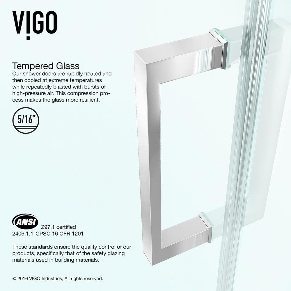 Soho 24-25" Chrome Frameless Hinged Shower Door with Clear Glass