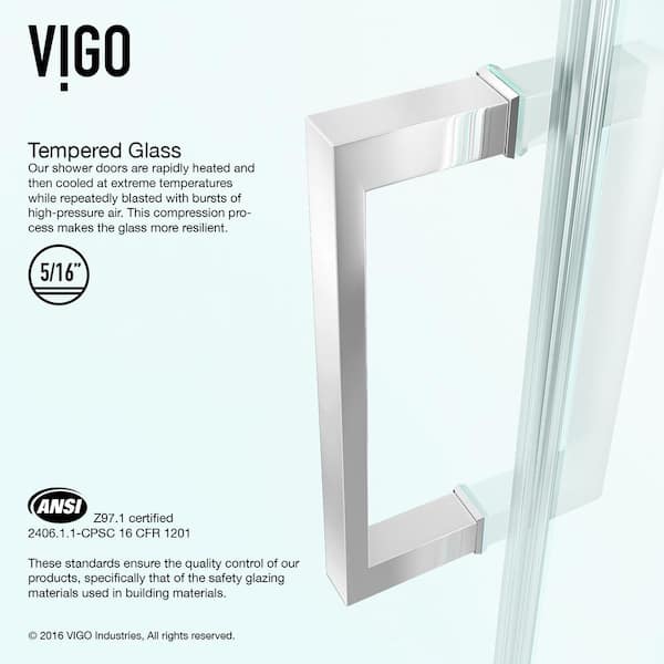 Soho 24 to 24 1/2 in. W x 71 in. H Pivot Frameless Shower Door in Chrome with 5/16 in. (8mm) Clear Glass