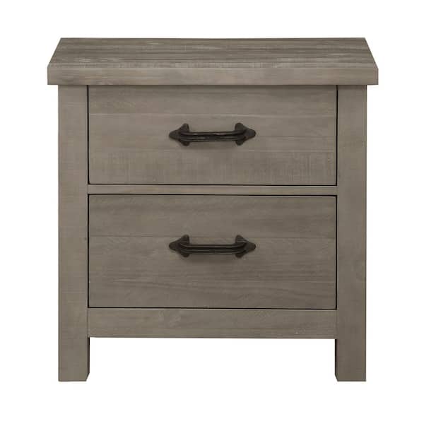 Unbranded Austin 2-Drawer Rustic Grey Nightstand (28 in. H x 29 in. W x 18 in. D)