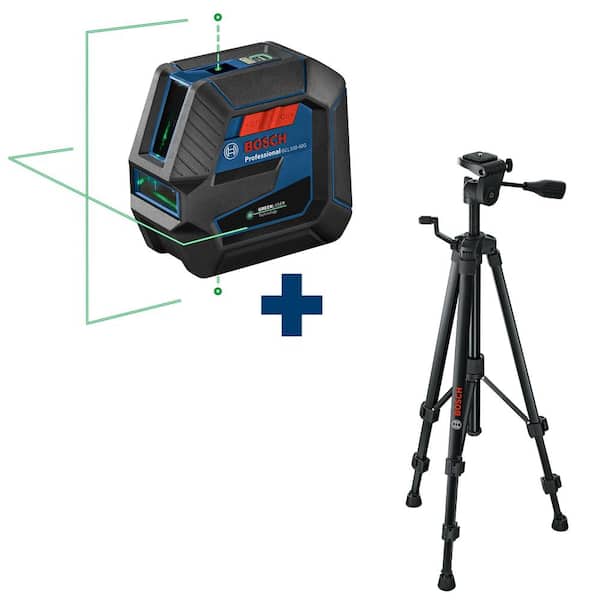 Bosch 100 ft. Green Combination Self Leveling Laser with VisiMax  Technology, Mount Plus Compact Tripod with Extendable Height  GCL10040G+BT150 - The Home Depot