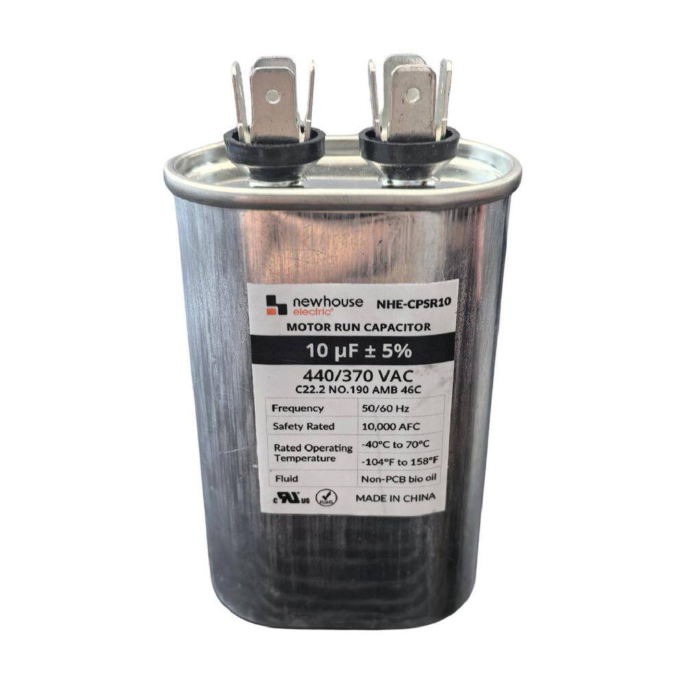 Single Run Capacitor 10 MFD 440/370 VAC for Air Conditioner and Heat Pump Systems, Oval, Metal price history on PriceWatchPro