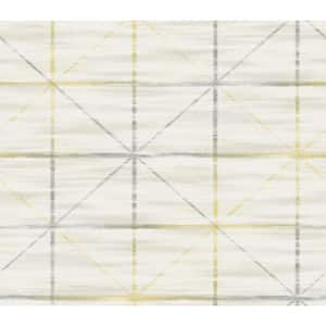 Tiled Geometric Beige and Grey and Yellow Paper Non-Pasted Strippable Wallpaper Roll (Cover 60.75 sq. ft.)