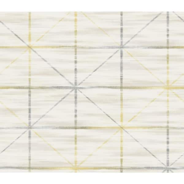 CASA MIA Tiled Geometric Beige and Grey and Yellow Paper Non-Pasted Strippable Wallpaper Roll (Cover 60.75 sq. ft.)