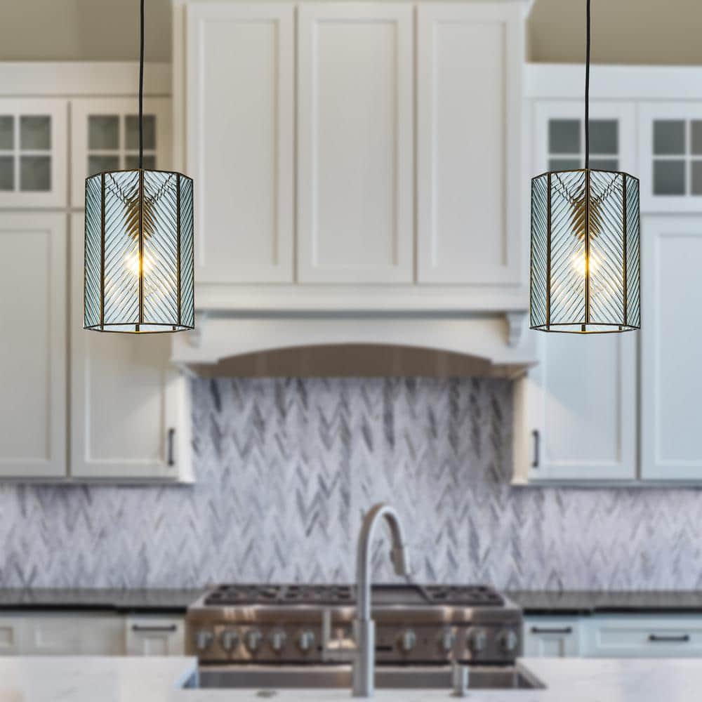 ALOA DECOR 8 in. 1-Light Modern Industrial Mini Lantern Pendant-Light ...