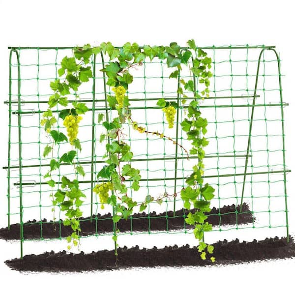 Menkxi 3 Panel Folding Garden Trellis For Climbing Plants Sturdy Metal Frame Cucumber Trellis Metal Trellis