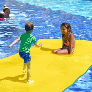 9 ft. x 6 ft. Yellow Floating Mat, Eco-friendly Foam 3 Layers Suitable For Lakes, Seaside Multi-Person Water Leisure