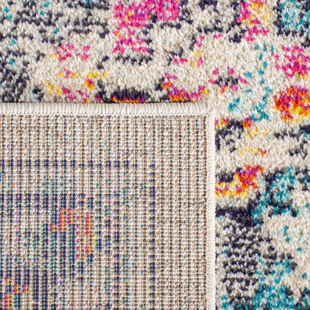 Madison Blue and Cream Stain-Resistant Rectangular Area Rug