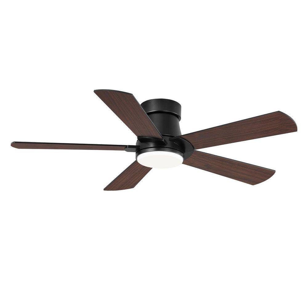 52 in Flush Mount Black Indoor/Outdoor Ceiling Fans with LED Lights Remote/APP 3CCT Reversible for Bedroom living room price history on PriceWatchPro