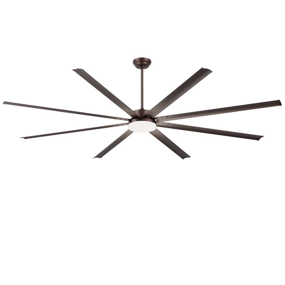 100 in. LED Indoor Coffee Downrod Large Industrial Ceiling Fan with Aluminum Blades and a Permanent Magnet DC Motor price history on PriceWatchPro