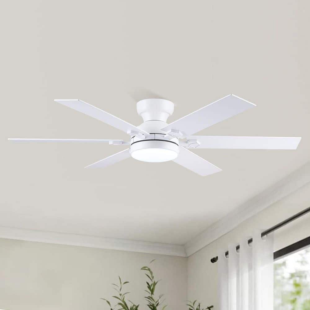 Kviflon 46 in. Indoor/Outdoor 6-Speed White Ceiling Fan with