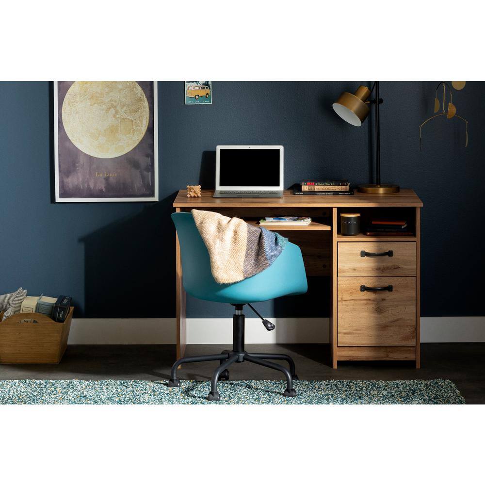 Nordik Oak Computer Desk with Drawer and Keyboard Tray