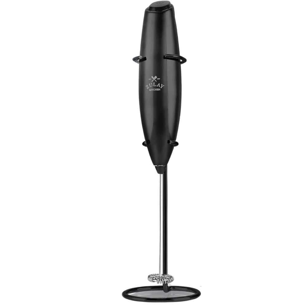 Zulay Kitchen Executive Series Premium Milk Frother - Black with Black OG Stand