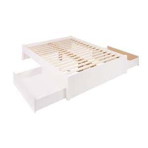 Select White Queen 4-Post Platform Bed with 2-Drawers