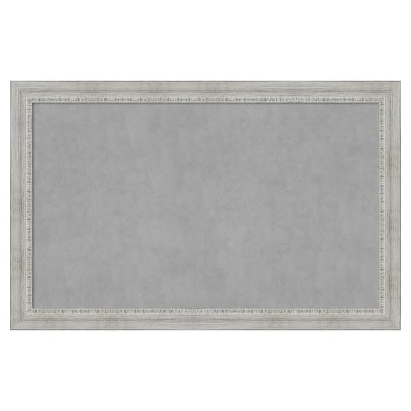 Amanti Art Rustic White Wash 44 in. x 28 in. Framed Magnetic Board
