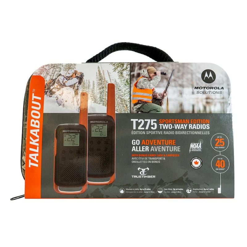 T275 Plus 25 Mile Range Plus Rechargeable Plus Water Resistant Plus 2-Way Radio Plus Carrying Case and Charger