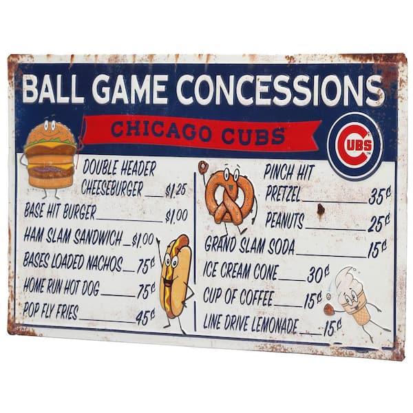 Chicago Cubs Ball Game Concessions Metal Sign