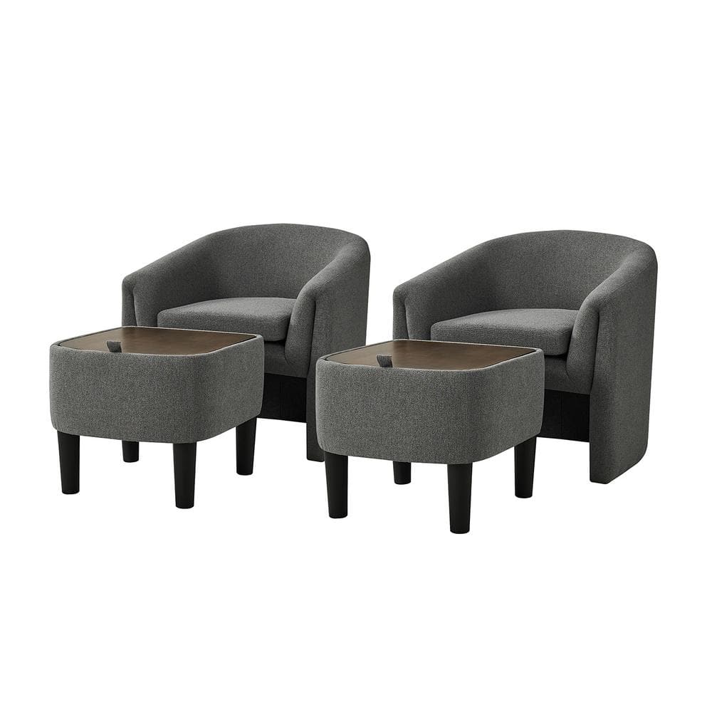 JAYDEN CREATION Zachary Grey Modern Upholstered Armchair