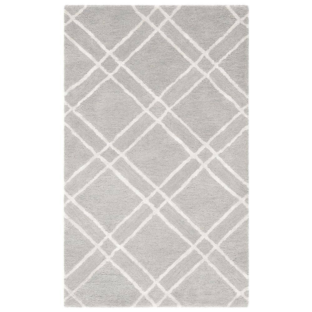 Handmade Gray Tufted Wool Round Area Rug 24"