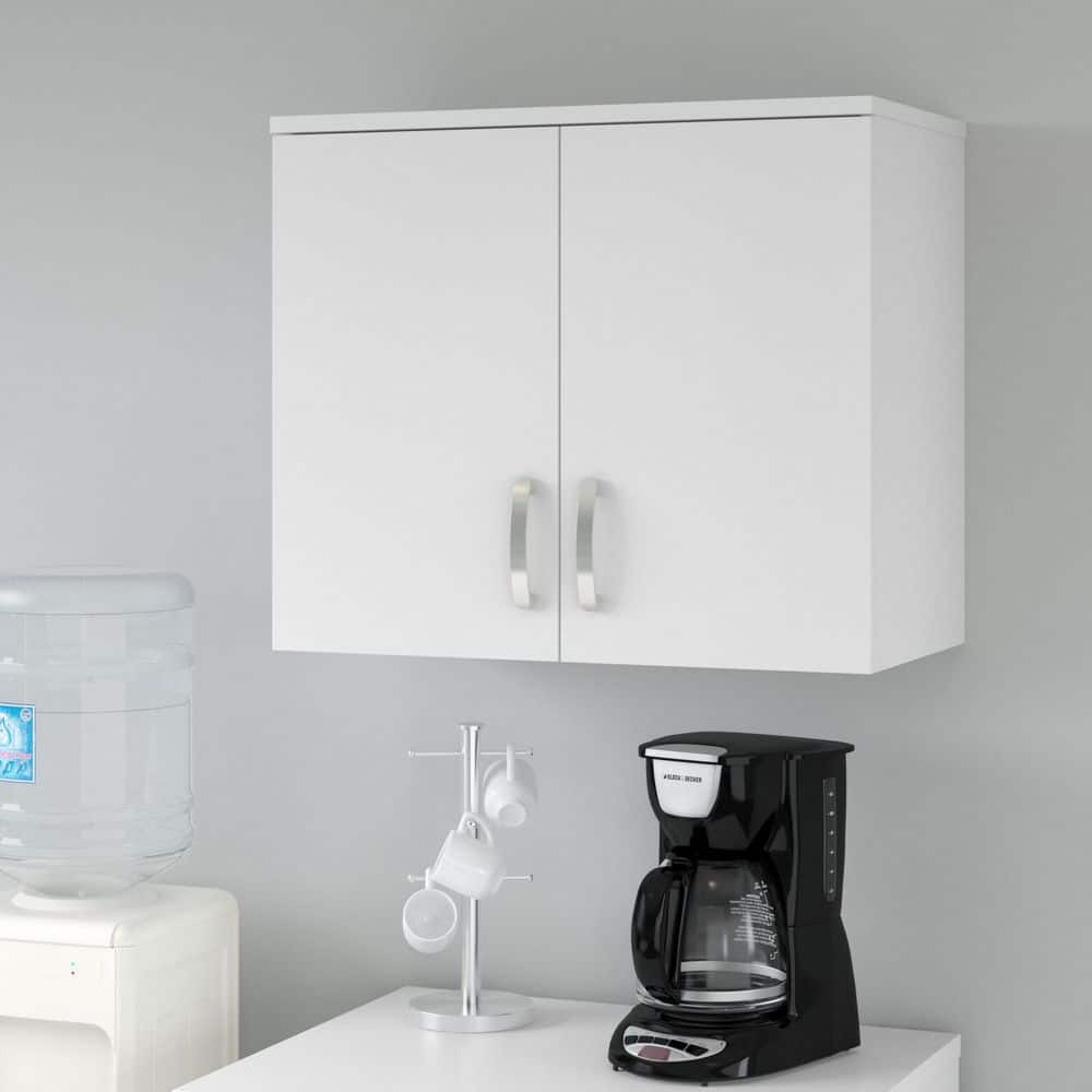 Universal White 24.17 in. Accent Storage Cabinet with Doors and Shelves