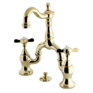 Essex 8 in. Widespread Double Handle Bathroom Faucet in Polished Brass