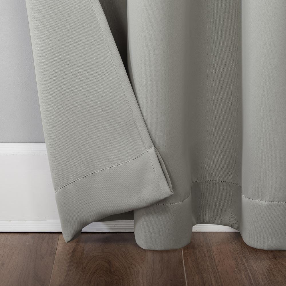 Silver Gray Blackout Energy Saving Rod Pocket Curtain Panel