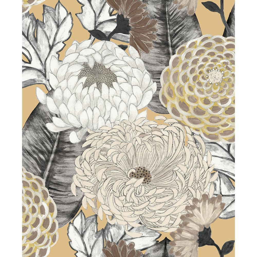 Sand and Beige Bold Floral Non-Woven Wallpaper