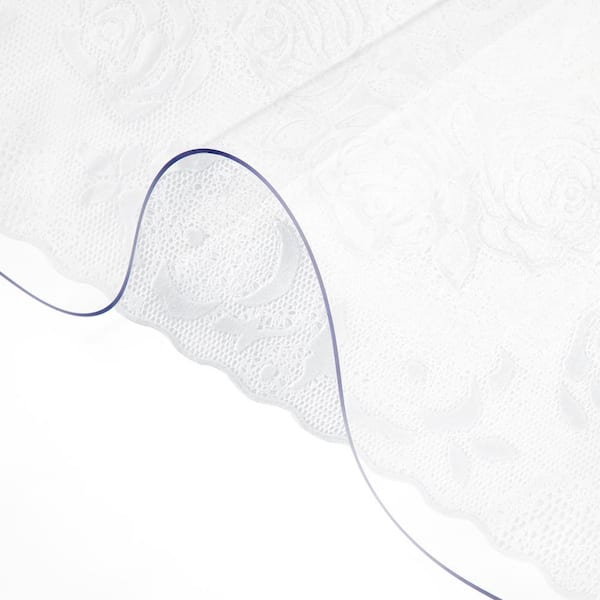42 in. x 78 in. 1.5 mm Thick, Clear Plastic Table Cover Table Protector Rectangle Desk Mat Waterproof and Easy Cleaning