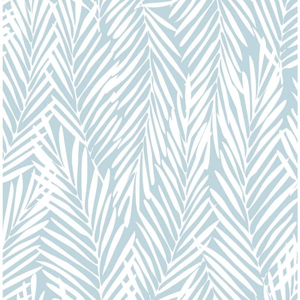 STACY GARCIA HOME Blue Skies Mod Palm Vinyl Peel and Stick Wallpaper Roll (30.75 sq. ft.)