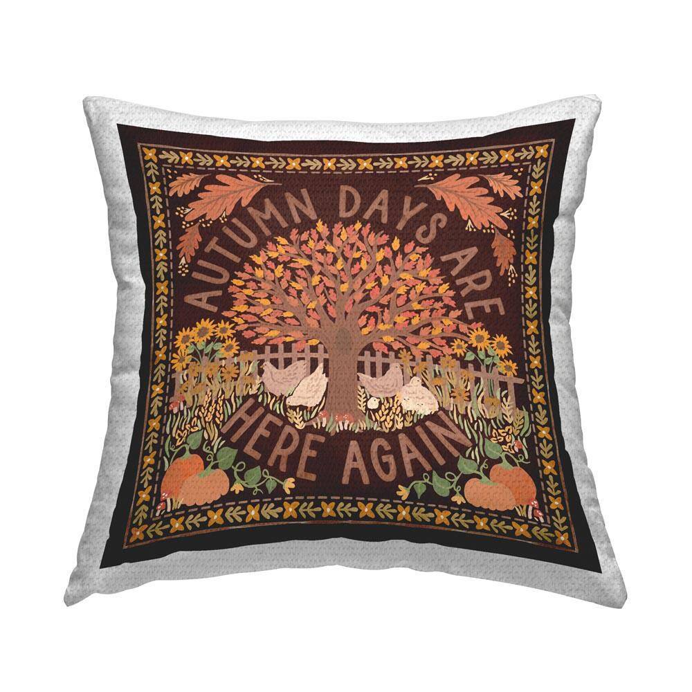 Autumn Days on Brown Brown Square Outdoor Throw Pillow price history on PriceWatchPro
